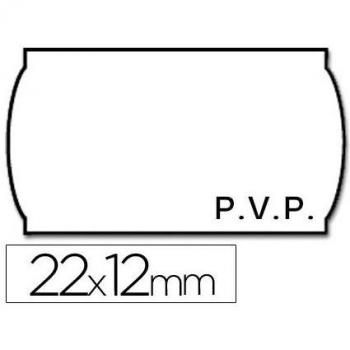 Etiquetas Meto onduladas 22x12 mm pvp blanca adh.2 rollo 1500 etiquetas