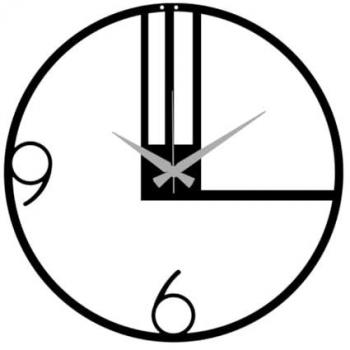 Reloj de Pared Epikasa Números 14, Metal, Negro, 60x0,15x60 cm