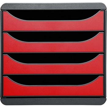 Exacompta 3107218D - Caja organizadora, 4 cajones, color rojo glossy