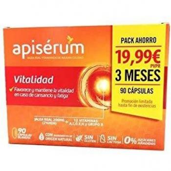 Apisérum Pack Vitalidad Cápsulas - 3 meses de tratamiento - Jalea Real con Vitamina C - Multivitamínico - Vitaminas A,C,D,E,H y grupo B Ayuda a reforzar el sistema inmunitario*