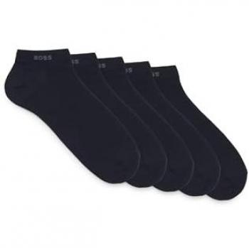 Pack de 5 Pares de Calcetines Cortos para Hombre BOSS, Algodón, Color Marino (Talla 43-46)