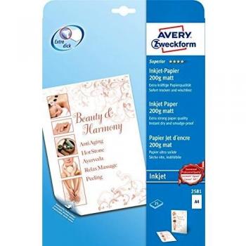 Papel Fotográfico Superior Avery 2581, A4, 200g, Mate, 25 Hojas, Doble Cara