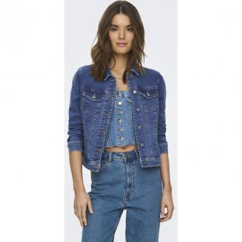 Only Chaqueta Vaquera Wonder Azul con Detalles Desgastados