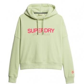 Superdry Sudadera con Capucha Sportswear Logo Boxy Verde Claro Rosa Mujer 8