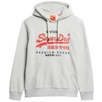 Superdry Duo Vintage Logo Hoodie - Glacier Grey Marl - Men's Size S