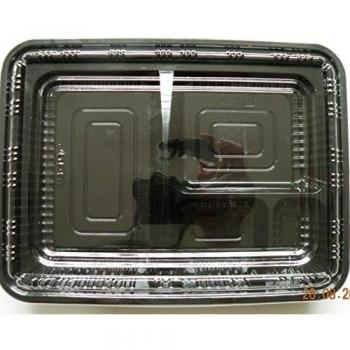 Negro japonés Bento caja 4 compartimentos con tapa 100 piezas medida 23 x 17 x 4 cm, parte caso Sushi