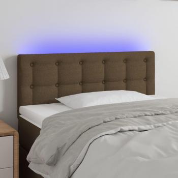 Cabecero LED Marrón Oscuro Tejido 100x5x78/88 cm
