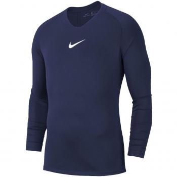 Nike Dry Park First Layer Longsleeve - Camiseta de manga larga de compresión para hombre, color azul marino, tecnología Dri-FIT, ajuste ceñido, ideal para entrenamiento y deportes