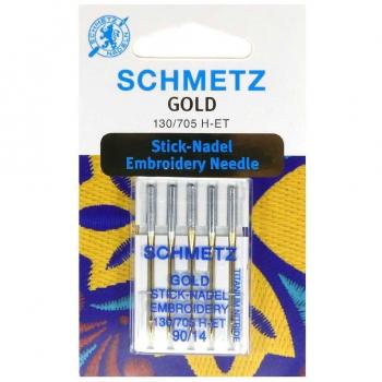 Estuche de 5 Agujas Especiales para Bordado Schmetz Gold Nº90 130/705H-ET