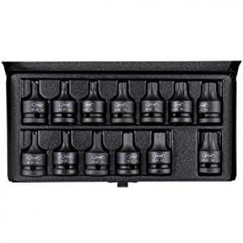 Set de 13 puntas de impacto hexagonales y Torx JBM 52344, tipo de producto: juego de puntas de impacto, características: incluye 13 unidades, tamaño 1/2, compatible con herramientas de impacto