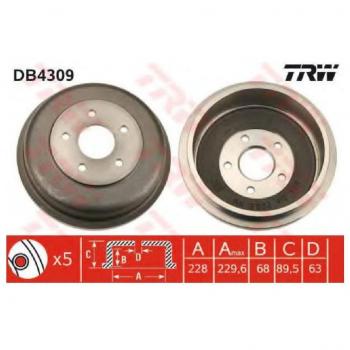 TRW Automotive AfterMarket DB4309 Brake Drum
