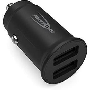 Ansmann CC212 Universal Cargador de Encendedor de Cigarrillos para Auto, Negro, 12 W, Compatible con Smartphone, Tablet y otros dispositivos USB