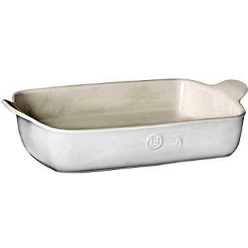 Emile Henry Large Rectangular Baker - 13.7 Inch White Ceramic Dish