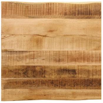 Tablero de mesa borde natural madera maciza mango 60x60x2,5 cm Marrón