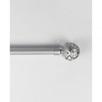 Barra Cortina Pau Plata - Elegante y Moderna Barra Ajustable con Soportes y Anillas