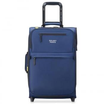 Maleta de cabina Delsey Paris Maubert 2.0 blanda azul con capacidad de 45L, 39.57 L y ruedas dobles expandibles