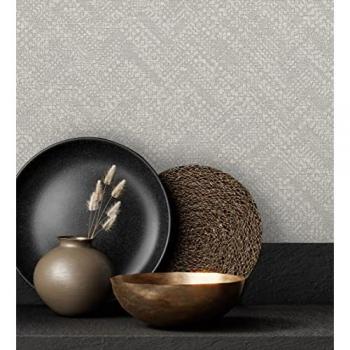 Papel Pintado Vinílico Lavable Texturizado con Toques Metalizados - Zayed 680961 de GAULAN - Rollo 10 m x 1,06 m