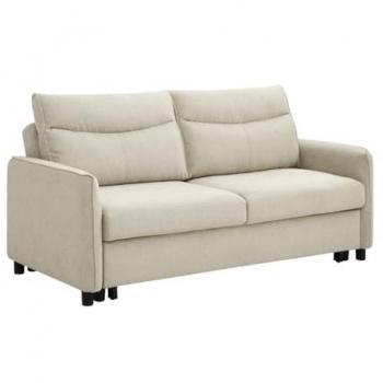 Sofá cama de 3 plazas convertible en tela beige IPANEDA