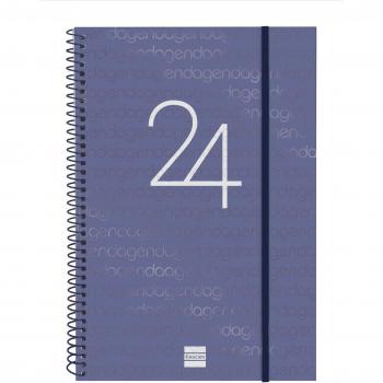 Agenda Espiral Year 2024 Azul Enero - Diciembre (12 meses) - Español