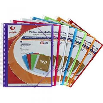 Grafoplás 39842021. Carpeta Fundas Personalizables, 20 Fundas Transparentes, Verde, Maxiplás, 30.8 x 24 x 14