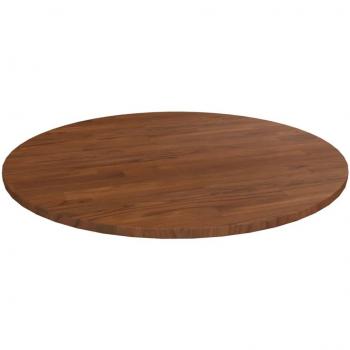 Mesa redonda de roble marrón oscuro Ø 70 cm, grosor 1,5 cm, madera tratada