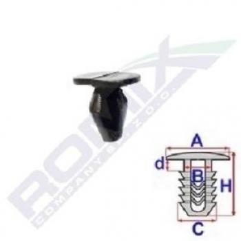 Clip ROMIX C60595, 10 Piezas, Listón de sujeción, Color negro, Material plástico resistente, Diseño ergonómico para fácil manejo