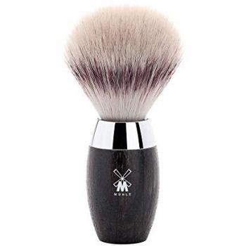 Brocha de Afeitar Mühle Kosmo Fibra Silvertip Punta Plata con Mango de Roble Fósil