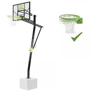 Canasta de Baloncesto Inground Galaxy con Aro para Mates, Ajustable en 5 Alturas - Verde/Negro
