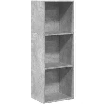 Estantería de madera de ingeniería gris hormigón 40x30x114 cm