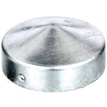 Tapa de Poteau de Madera Ø 80 mm, Acero Galvanizado, Forma Plana - 1 Pieza