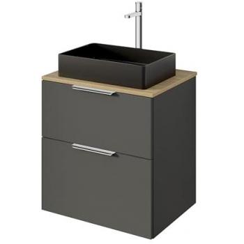 Mueble Tocador TIM 60cm para Lavabo sobre Encimera - Color Personalizable: Antracita Mate, Cromo, Roble Gris Niebla