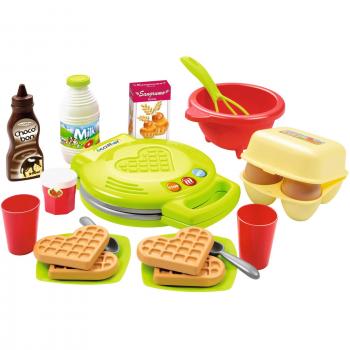 Set de Cocina Infantil Ecoiffier 100% Chef con Waflera - 22 Piezas