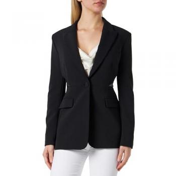 PINKO Women's Black Regular Fit Blazer with Lace Back Detail