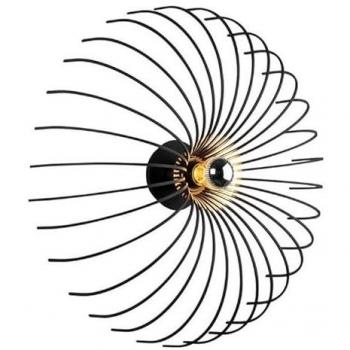 Lámpara de Pared Carrara EPIKASA, Metal Negro, 56x56x16 cm