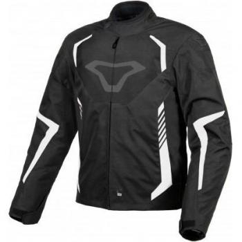 Macna Chaqueta de Moto Tazar Textil Impermeable Negro-Blanco XL