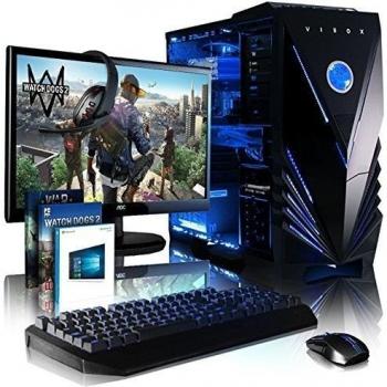 VIBOX Neuron Paquet 24 - 4,2GHz AMD FX 8-Core CPU, GTX 1070 GPU, Extremo, Ordenador de sobremesa para oficina Gaming con monitor, Windows 10, Iluminaciàn interna azul
