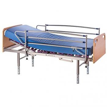 Cama Articulada Geriátrica Eléctrica con Colchón Sanitario HR, Patas Regulables, Cabecero, Piecero y Barandilla - 90cm x 190cm