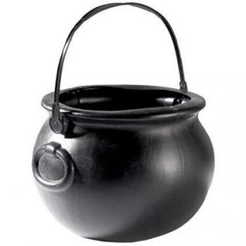 Smiffys-25432 Halloween Caldero, 15cm de Alto, Color Negro