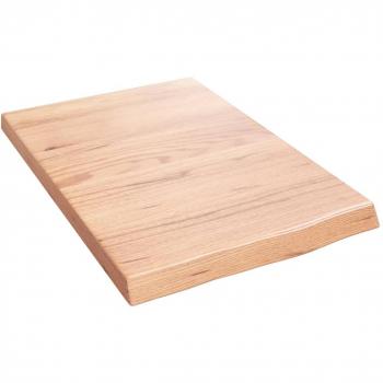 vidaXL Wall Shelf - Light Brown, 40x60x(2-4) cm, Treated Solid Wood Oak