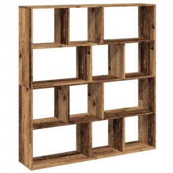 Estantería de madera de ingeniería envejecida 132x29x141,5 cm Marrón