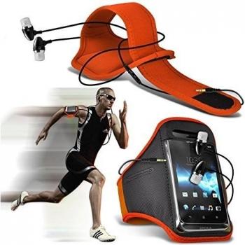 ONX3® ( Orange + Earphone ) HTC One X9 caso cubierta trasera funda Carcasa, Case, Cover Protective Stylish Fitted Correa corrientes de los deportes de bicicletas Ciclismo: Gimnasio Montar la cubierta de la caja del brazalete Con calidad superior en auric