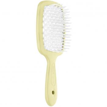 Janeke Superbrush Small Paddle Brush - Yellow and White, 17.5 x 7 x 3 cm, 1 pc