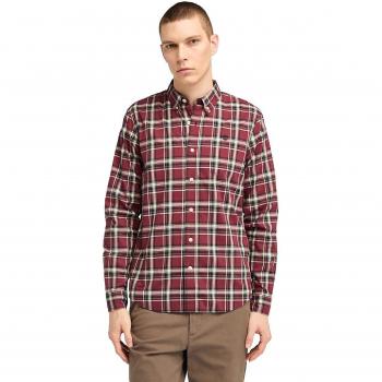 Timberland Stretch Poplin Check Shirt for Men in Red, Size: XXL