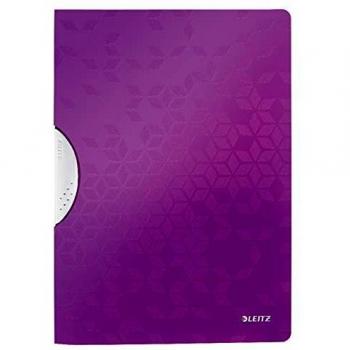 LEITZ 41850062 - Carpeta COLORCLIP WOW PP tapas de color y clip gris oscuro DIN A4 color violeta metalizado