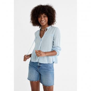 Sky Blue Flowing Boho Blouse Size S