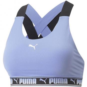 Sujetador deportivo Puma Mid Impact Feel It B mujer elektro purpl, color lila claro y negro, talla XL