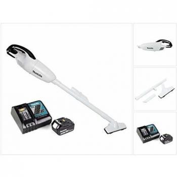 Aspirador a Batería Makita DCL 180 RG1W 18V Blanco + 1x Batería 6,0 Ah + Cargador DC 18 RC