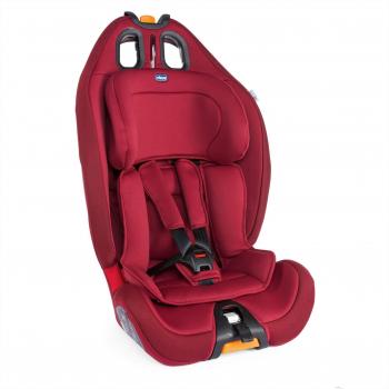 Chicco Gro-Up 123 Silla Coche Reclinable Bebé de 9-36 kg, Grupo 1/2/3 para Niños de 9 Meses a 12 Años, Fácil Instalar, Reposacabezas Ajustables, Relleno para Bebés, Acolchado Suave, Roja