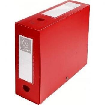 Caja de archivo Exacompta con botón a presión, PP, 100 mm, A4, color rojo