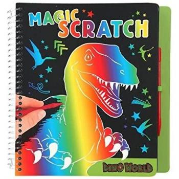 Depesche 11662 Dino World Magic Scratch Book - Libro para rascar con Divertidos Motivos de Dinosaurios